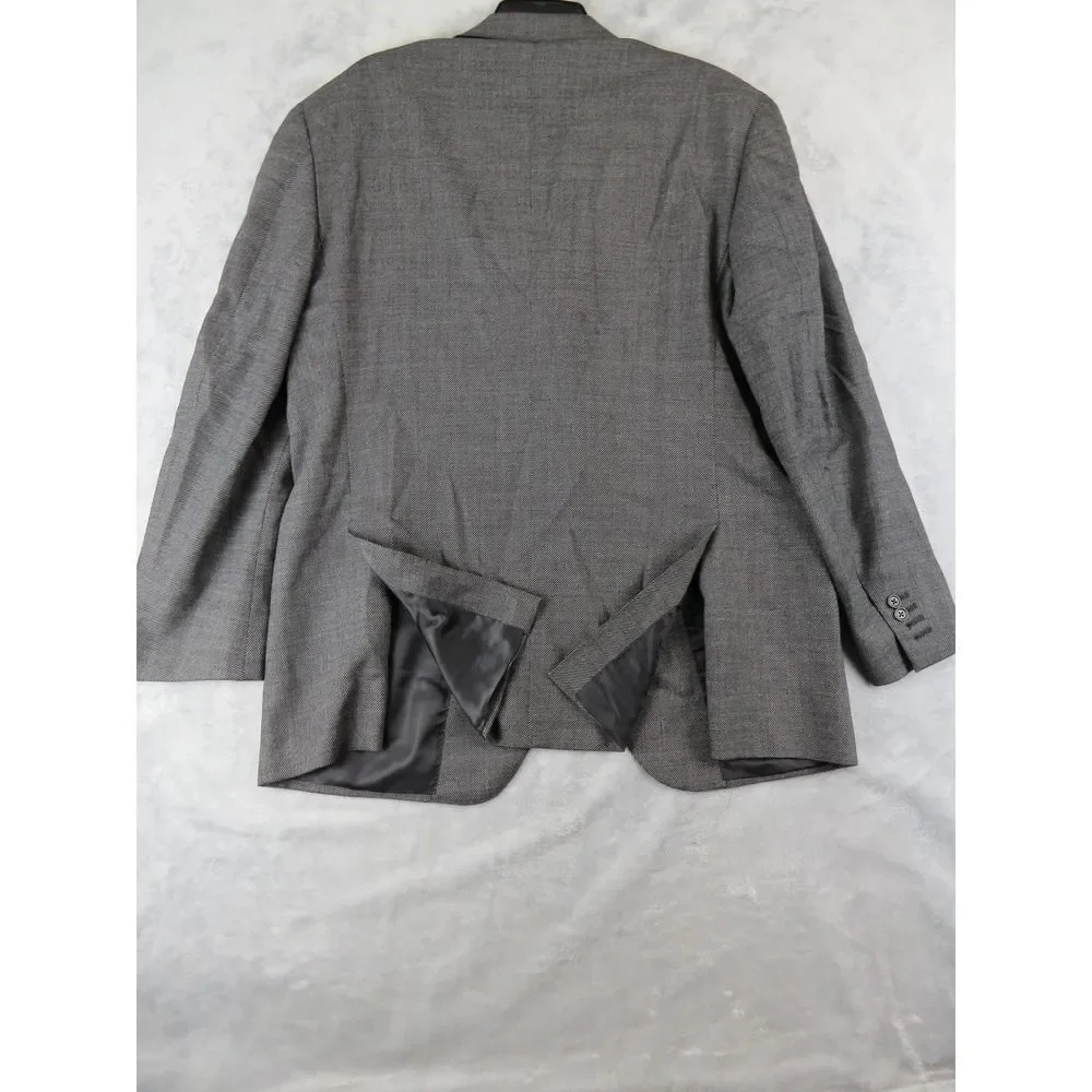 Canali Travel Blazer Mens 46R(EU56) Grey Wool Italia Tailoring Luxury Sport Coat